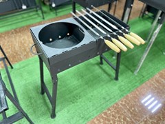 ИМЗ №1 Мангал комбинированный 60х30х70 см  с кольцом под казан и засл. D-280 мм ,  3 мм. 3082