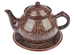 Чайник коричневый Риштан 1 литр 3098