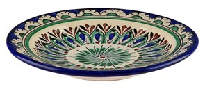 Тарелка синяя Риштан плоская 3107