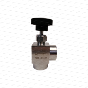 Кран игольчатый (AISI304) угловой, резьба "МАМА" 3281